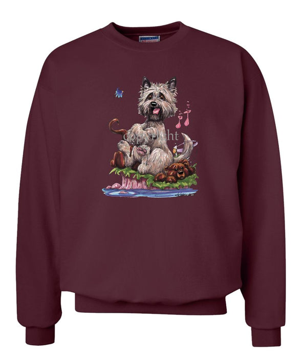 Cairn Terrier - Sitting On Otter - Caricature - Sweatshirt