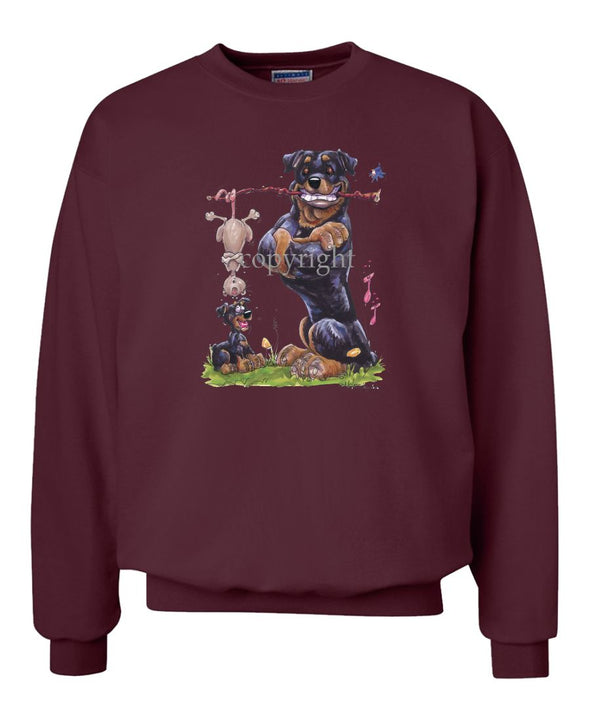 Rottweiler - Holding Branch Possum - Caricature - Sweatshirt