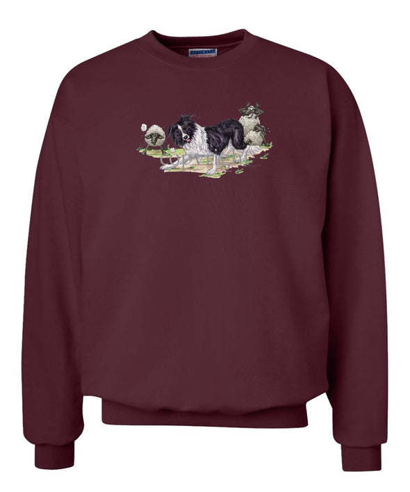 Border Collie - Herding Sheep - Caricature - Sweatshirt