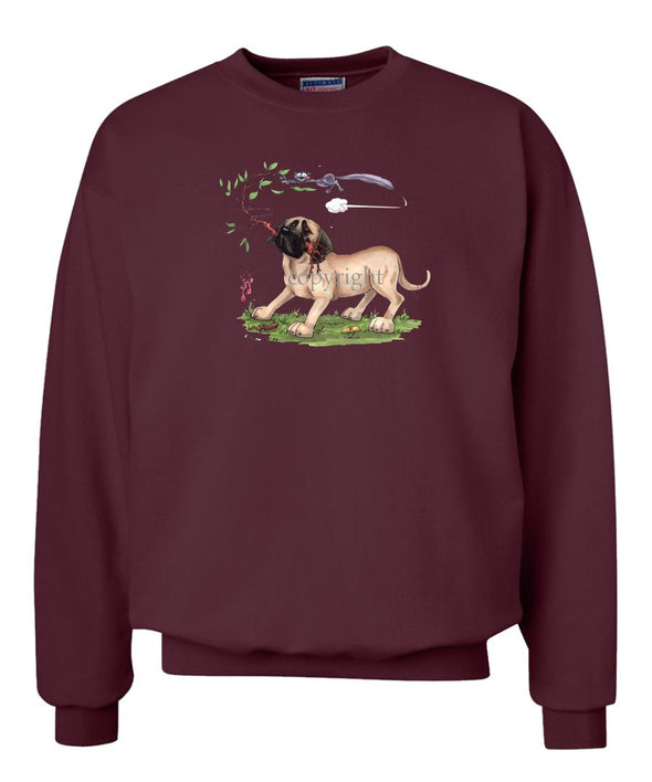 Mastiff - Swinging Squirrel In Tree - Caricature - Sweatshirt
