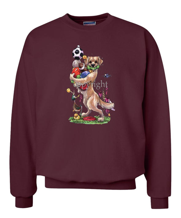 Golden Retriever - Holding Balls - Caricature - Sweatshirt