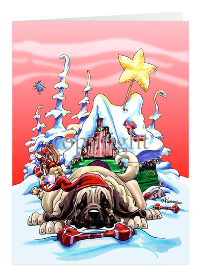 Mastiff - Doghouse - Christmas Card