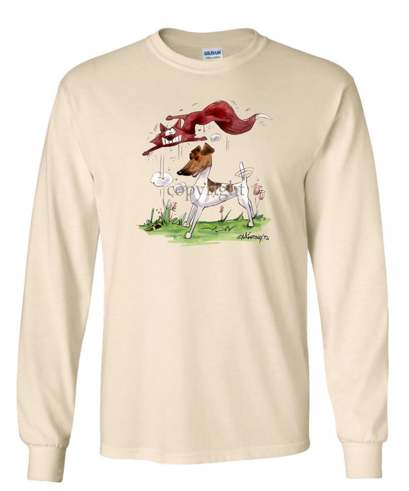 Smooth Fox Terrier - With Fox - Caricature - Long Sleeve T-Shirt