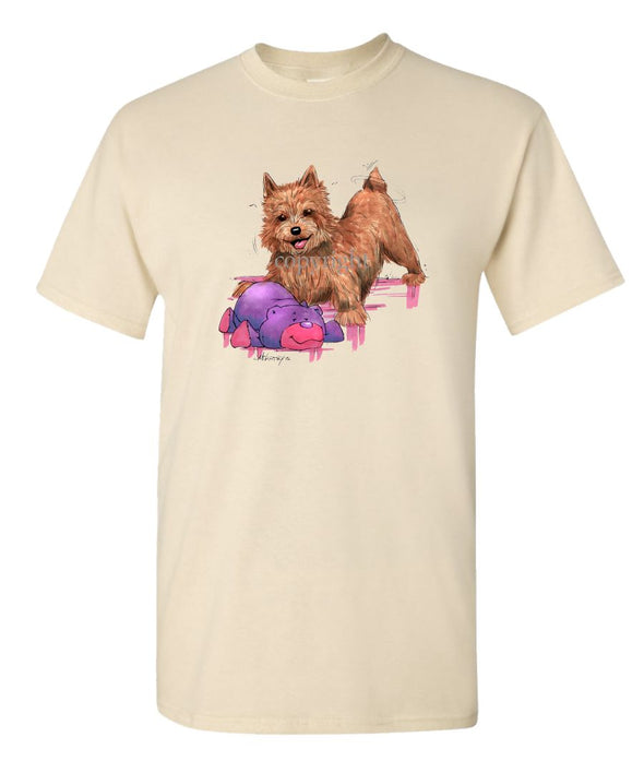 Norwich Terrier - With Stuffed Bear - Caricature - T-Shirt