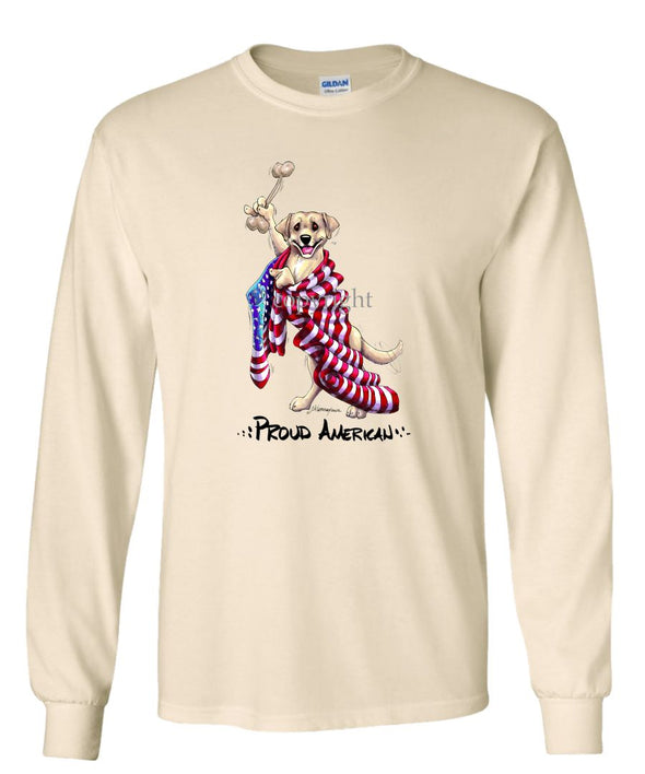 Labrador Retriever  Yellow - Proud American - Long Sleeve T-Shirt