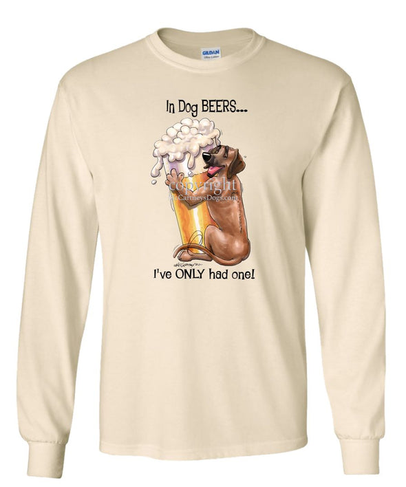 Rhodesian Ridgeback - Dog Beers - Long Sleeve T-Shirt