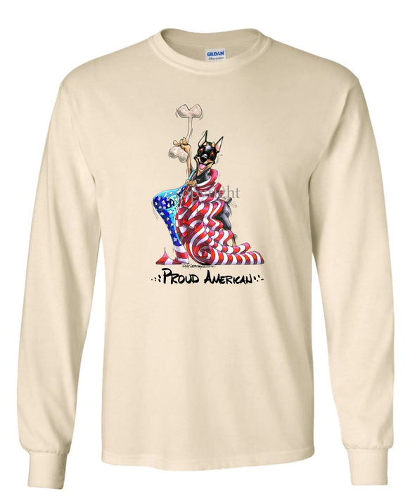 Miniature Pinscher - Proud American - Long Sleeve T-Shirt