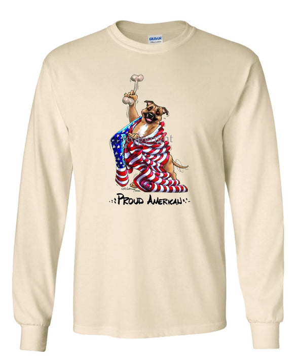 Staffordshire Bull Terrier - Proud American - Long Sleeve T-Shirt