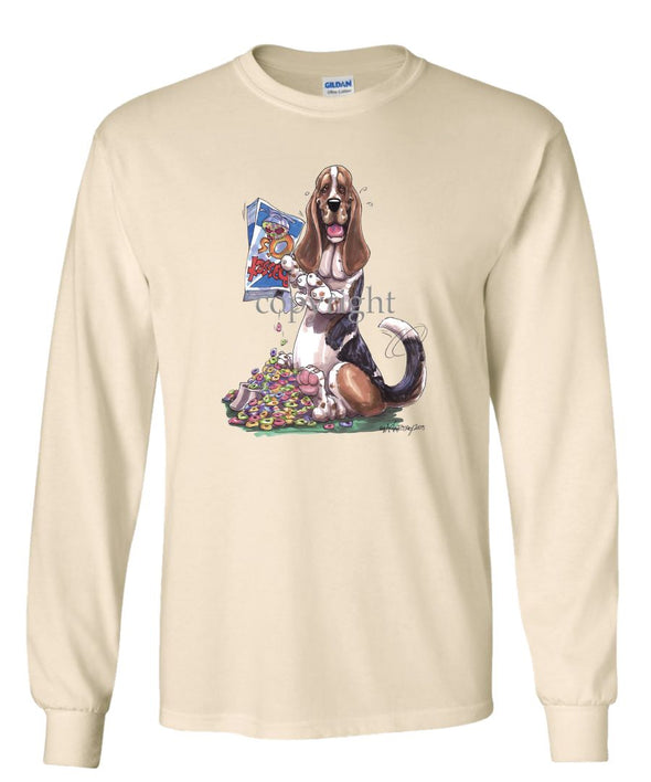 Basset Hound - Cereal Box - Caricature - Long Sleeve T-Shirt