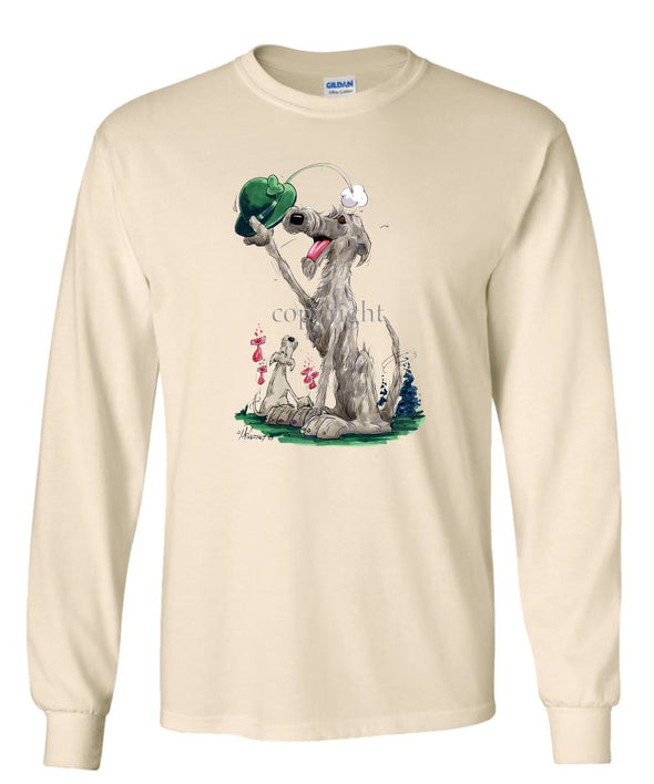 Irish Wolfhound - Tipping Hat - Caricature - Long Sleeve T-Shirt