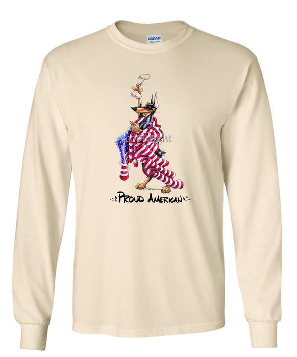 Doberman Pinscher - Proud American - Long Sleeve T-Shirt