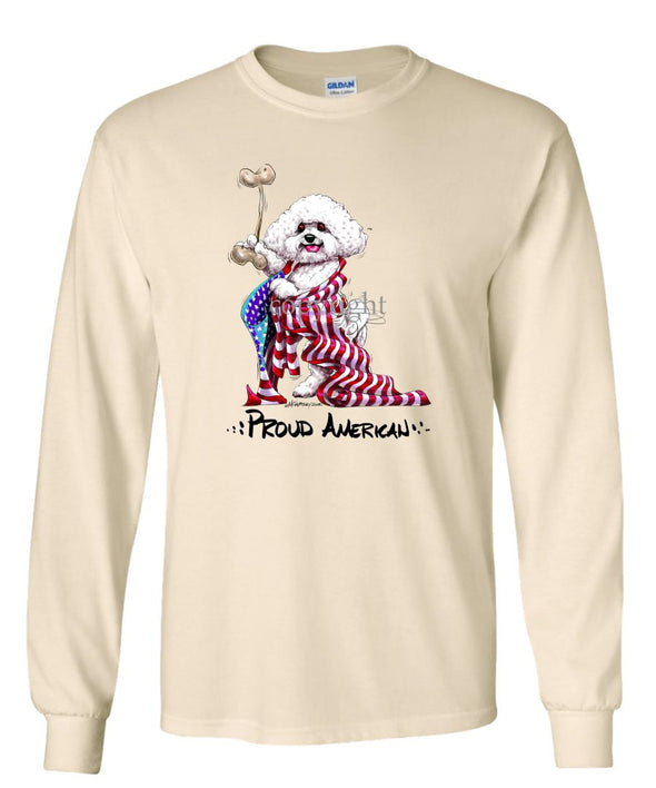 Bichon Frise - Proud American - Long Sleeve T-Shirt