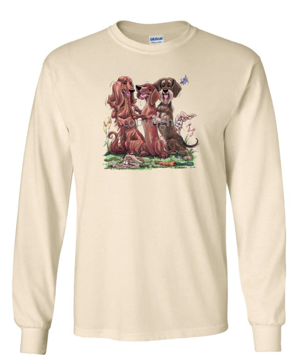 Dachshund - Group Side By Side - Caricature - Long Sleeve T-Shirt