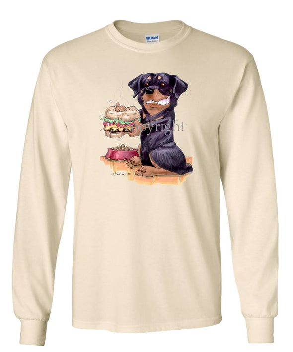 Rottweiler - Cheesburger - Caricature - Long Sleeve T-Shirt