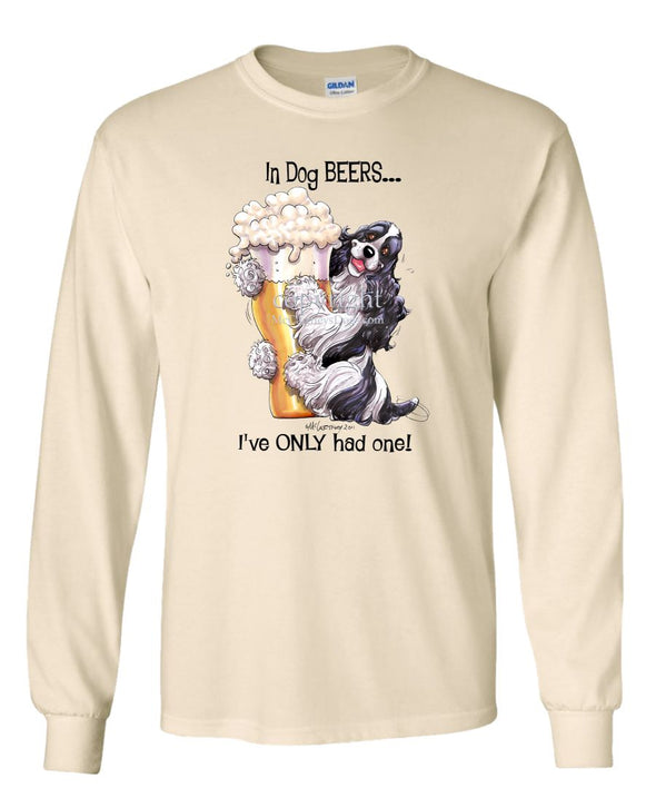 Cocker Spaniel  Black White - Dog Beers - Long Sleeve T-Shirt
