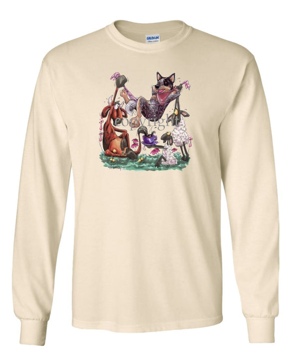 Australian Cattle Dog - Hammock - Caricature - Long Sleeve T-Shirt