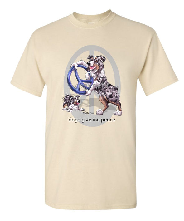 Australian Shepherd  Blue Merle - Peace Dogs - T-Shirt