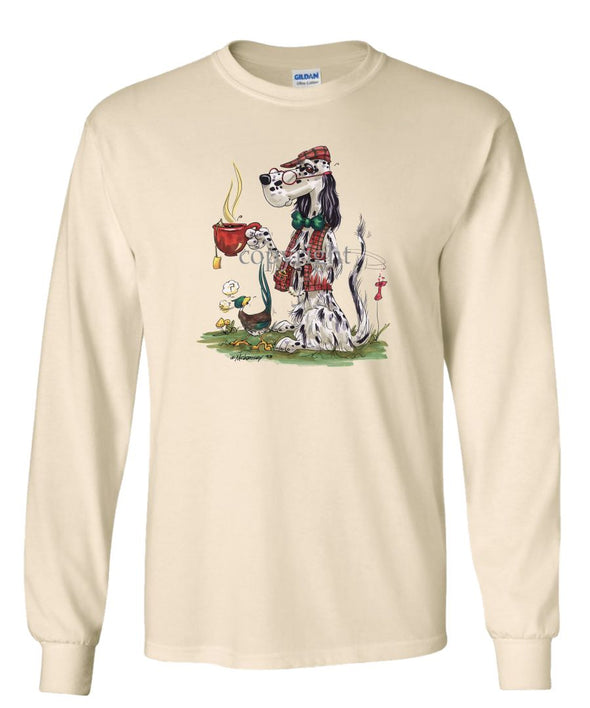 English Setter - Cup Of Tea - Caricature - Long Sleeve T-Shirt