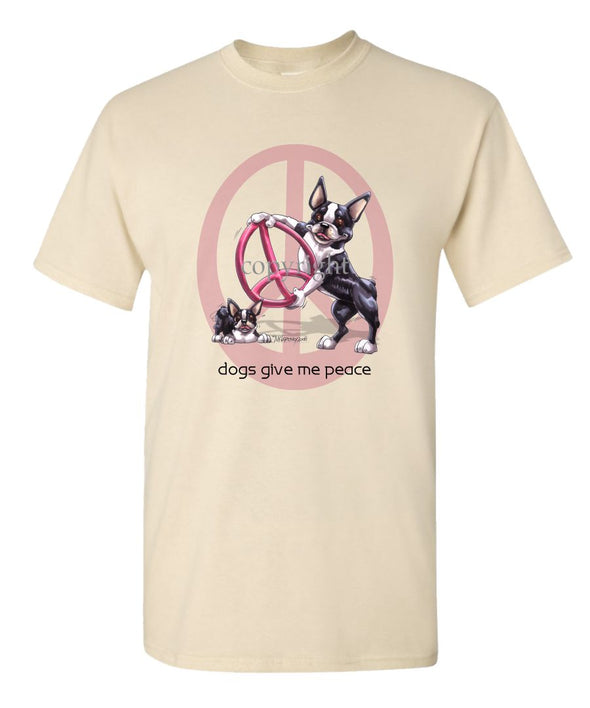 Boston Terrier - Peace Dogs - T-Shirt