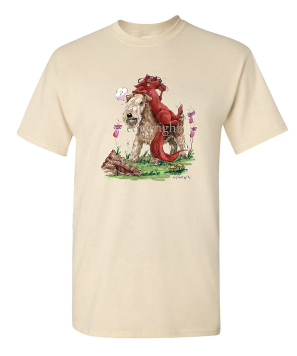 Lakeland Terrier - With Fox - Caricature - T-Shirt