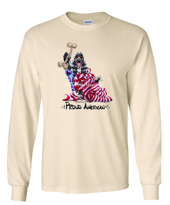 English Cocker Spaniel - Proud American - Long Sleeve T-Shirt