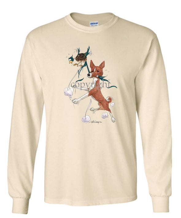 Basenji - Pheasant Tail Feathers - Caricature - Long Sleeve T-Shirt