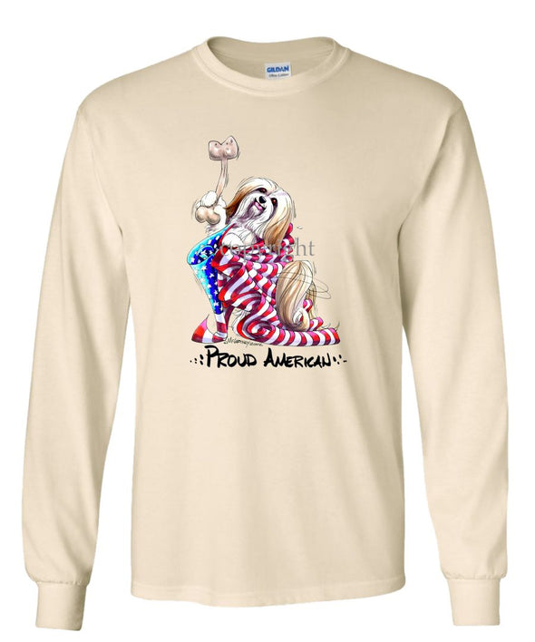 Lhasa Apso - Proud American - Long Sleeve T-Shirt