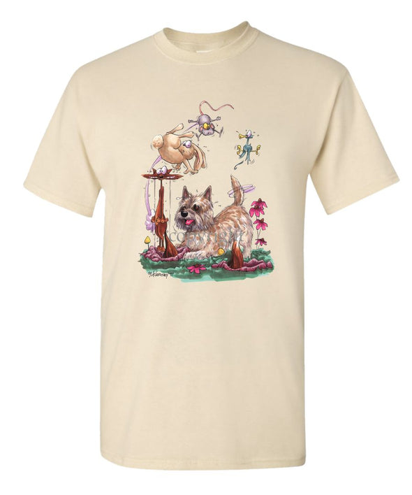 Cairn Terrier - Chasing Fox And Rabbit - Caricature - T-Shirt