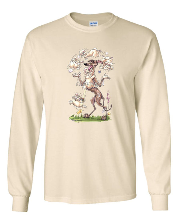 Greyhound - Juggling Rabbits - Caricature - Long Sleeve T-Shirt