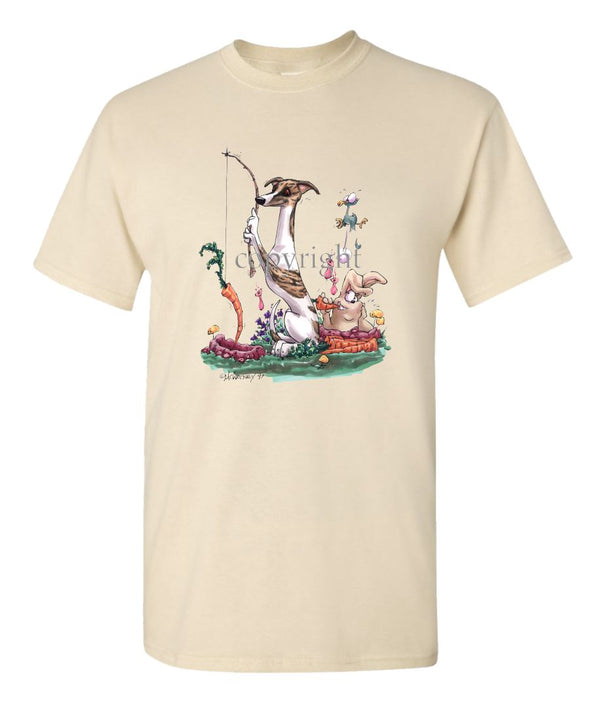 Whippet - Fishing With Carrot - Caricature - T-Shirt
