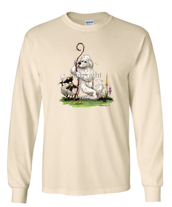Great Pyrenees - Standing Guarding Sheep - Caricature - Long Sleeve T-Shirt