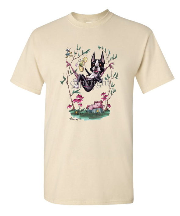 Boston Terrier - Hammock - Caricature - T-Shirt