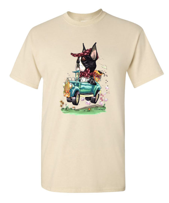 Boston Terrier - Jalopy Hauling Beans - Caricature - T-Shirt