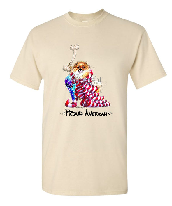 Pomeranian - Proud American - T-Shirt