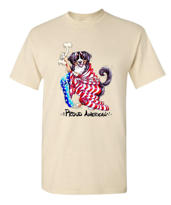 Bernese Mountain Dog - Proud American - T-Shirt