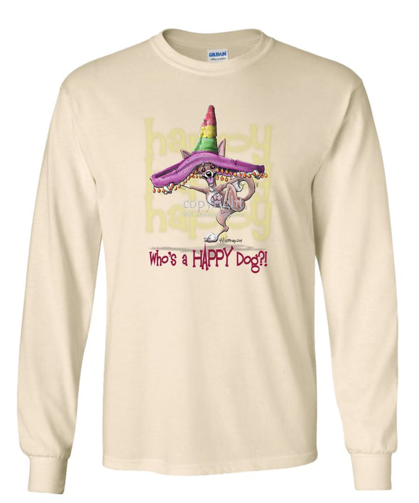 Chihuahua  Smooth - Who's A Happy Dog - Long Sleeve T-Shirt