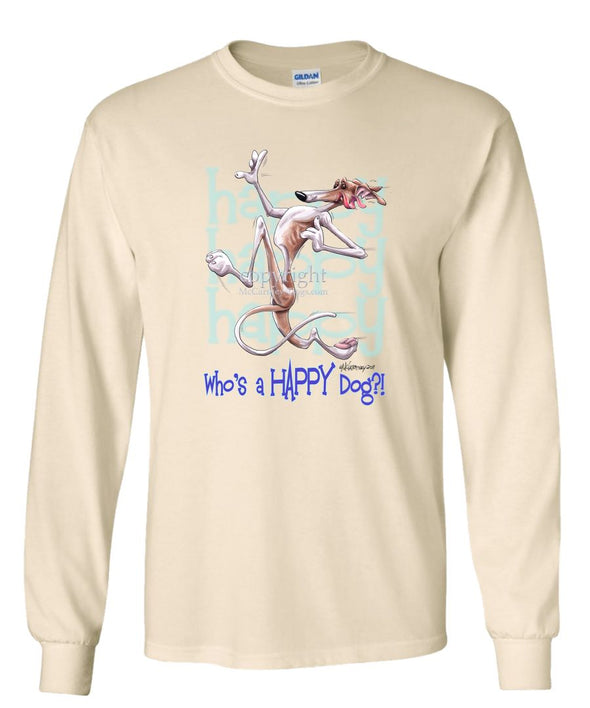 Greyhound - Who's A Happy Dog - Long Sleeve T-Shirt