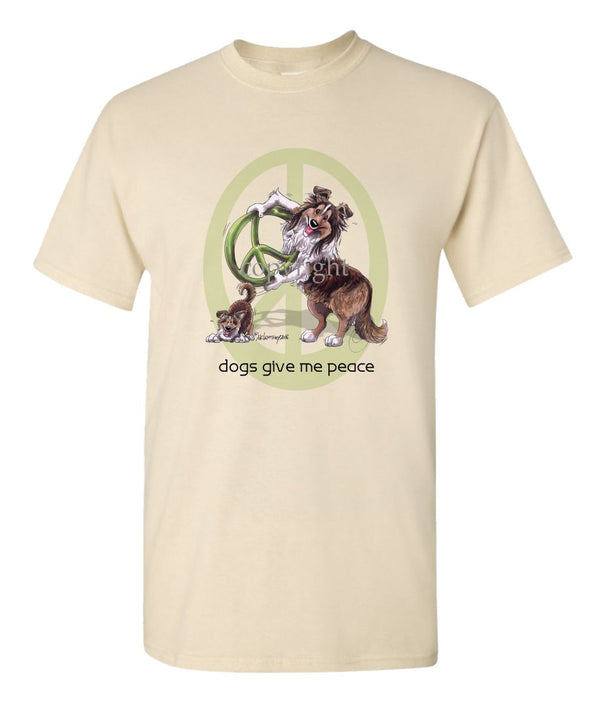 Shetland Sheepdog - Peace Dogs - T-Shirt