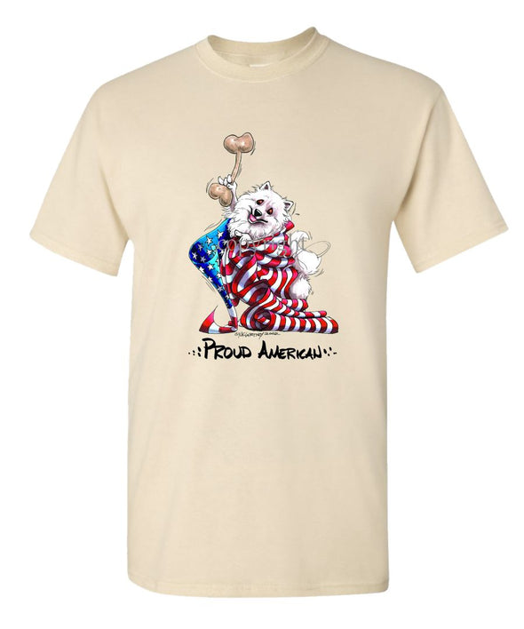 American Eskimo Dog - Proud American - T-Shirt