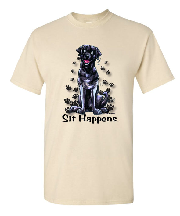 Labrador Retriever  Black - Sit Happens - T-Shirt