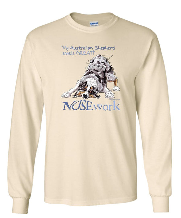 Australian Shepherd  Blue Merle - Nosework - Long Sleeve T-Shirt