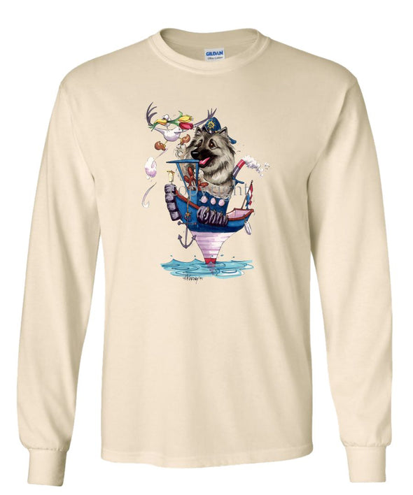 Keeshond - Tugboat - Caricature - Long Sleeve T-Shirt