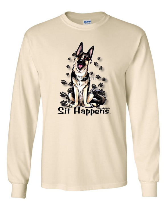 German Shepherd - Sit Happens - Long Sleeve T-Shirt