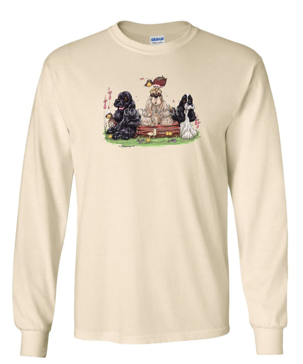 Cocker Spaniel - Group - Caricature - Long Sleeve T-Shirt