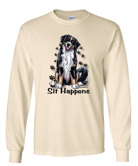 Bernese Mountain Dog - Sit Happens - Long Sleeve T-Shirt