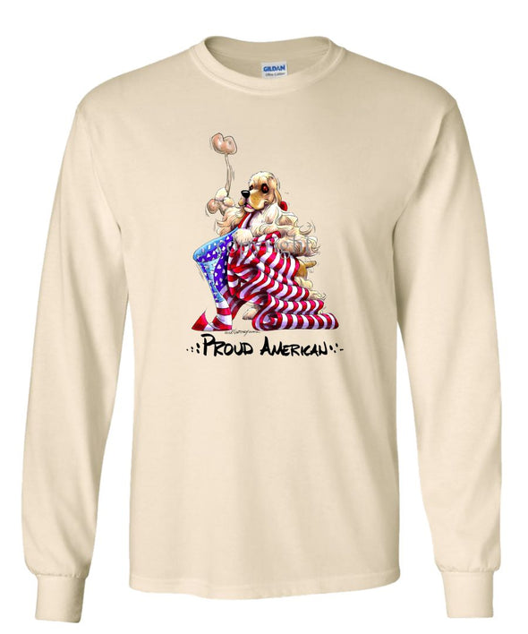 Cocker Spaniel - Proud American - Long Sleeve T-Shirt