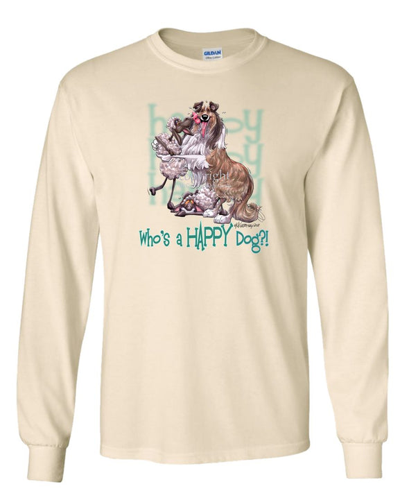 Collie - Who's A Happy Dog - Long Sleeve T-Shirt