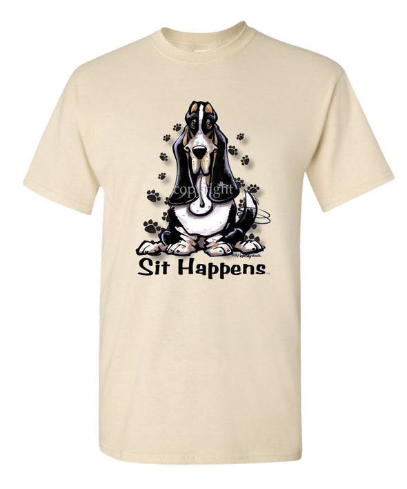 Basset Hound - Sit Happens - T-Shirt