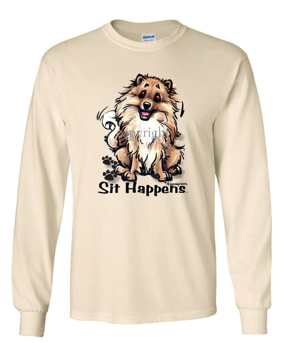 Pomeranian - Sit Happens - Long Sleeve T-Shirt