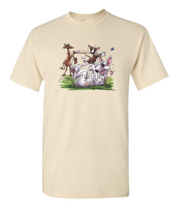 Bull Terrier - Group With Cow - Caricature - T-Shirt